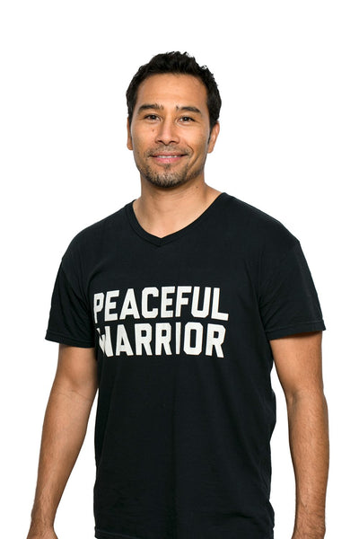 Peaceful Warrior Unisex V-Neck Tee Black