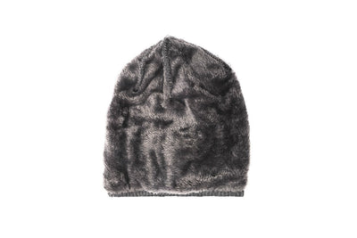 Slouchy Furry Beanie Grey