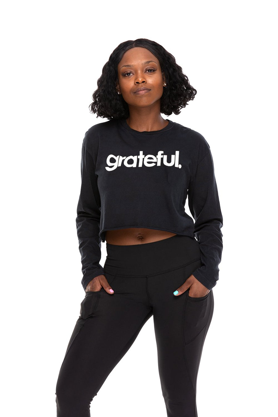 Grateful Period Crop Long Sleeve Tee
