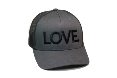 LOVE All Caps Trucker Charcoal/Black