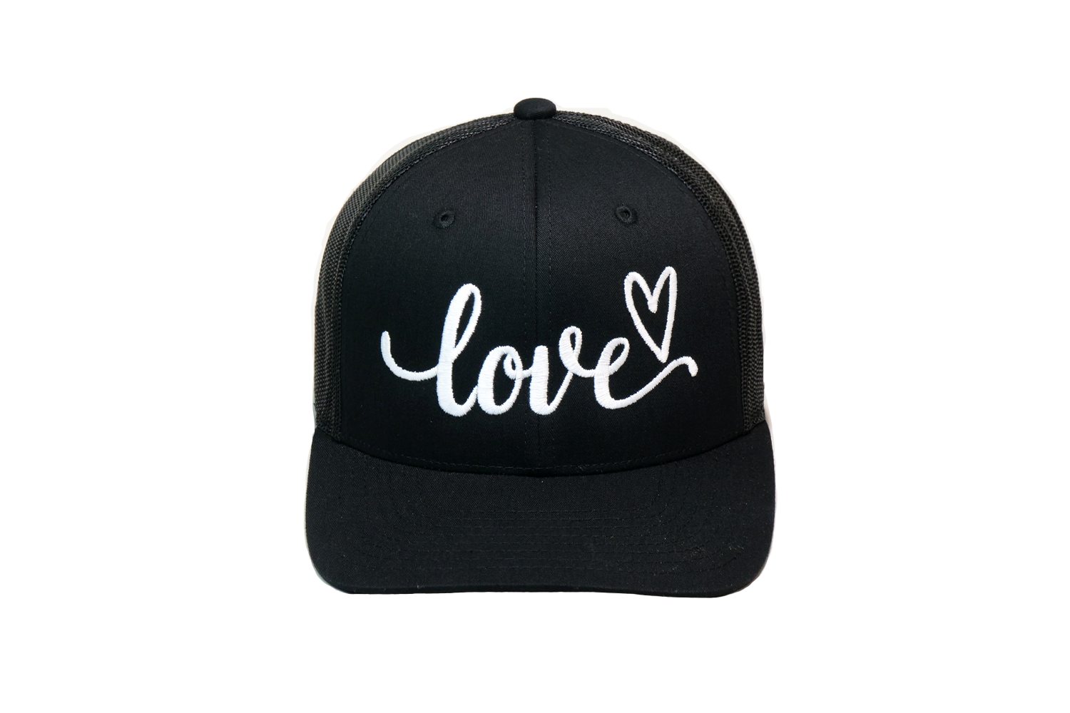 Love Cursive Trucker Black
