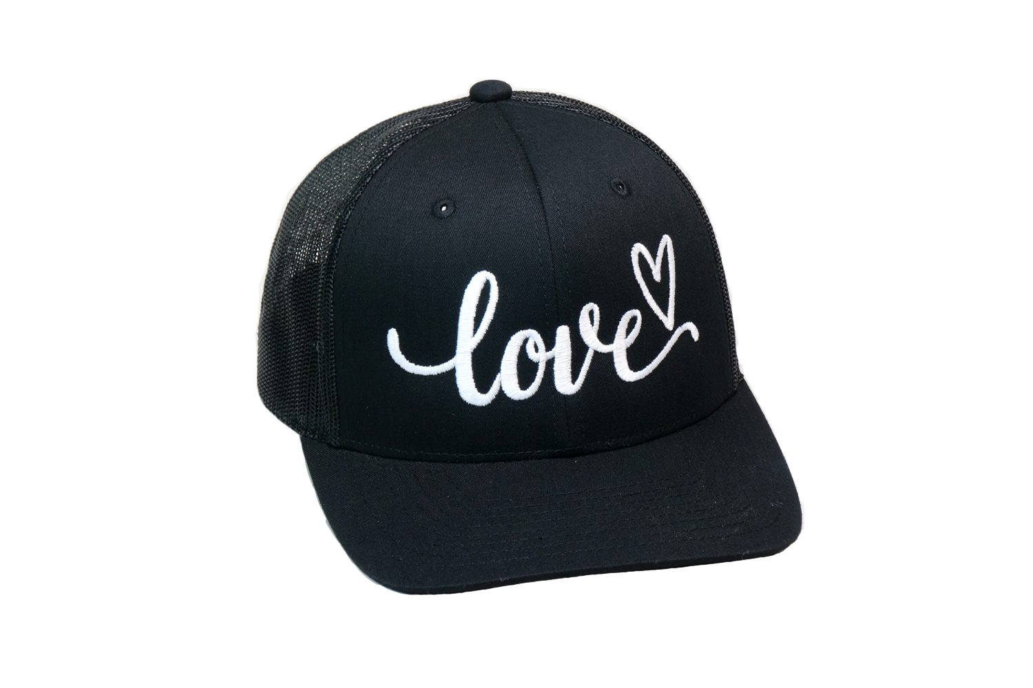 Love Cursive Trucker Black