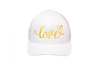 Love Cursive Trucker White/Gold