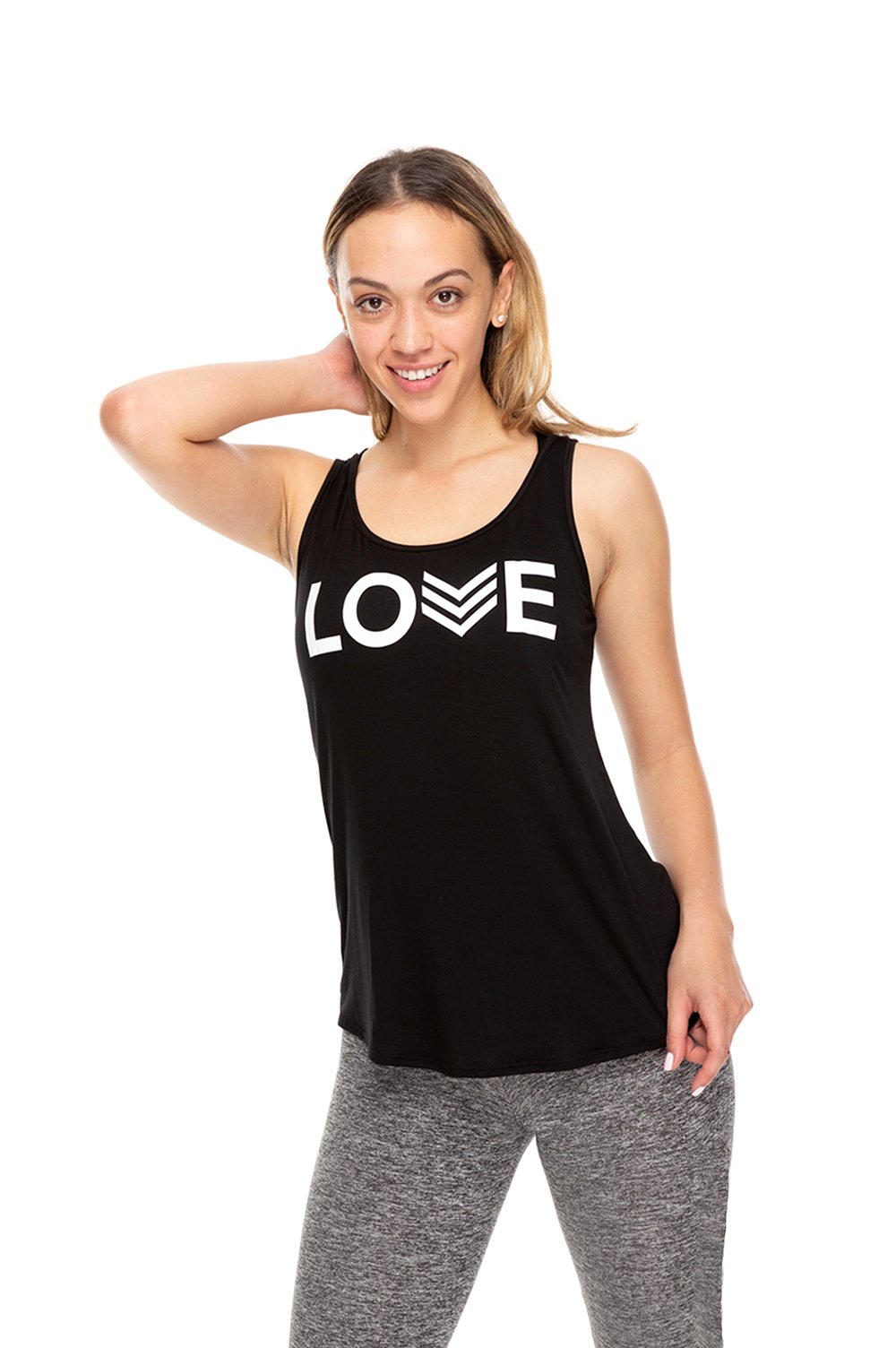 Love Chevron Tank - Black/White Chevron