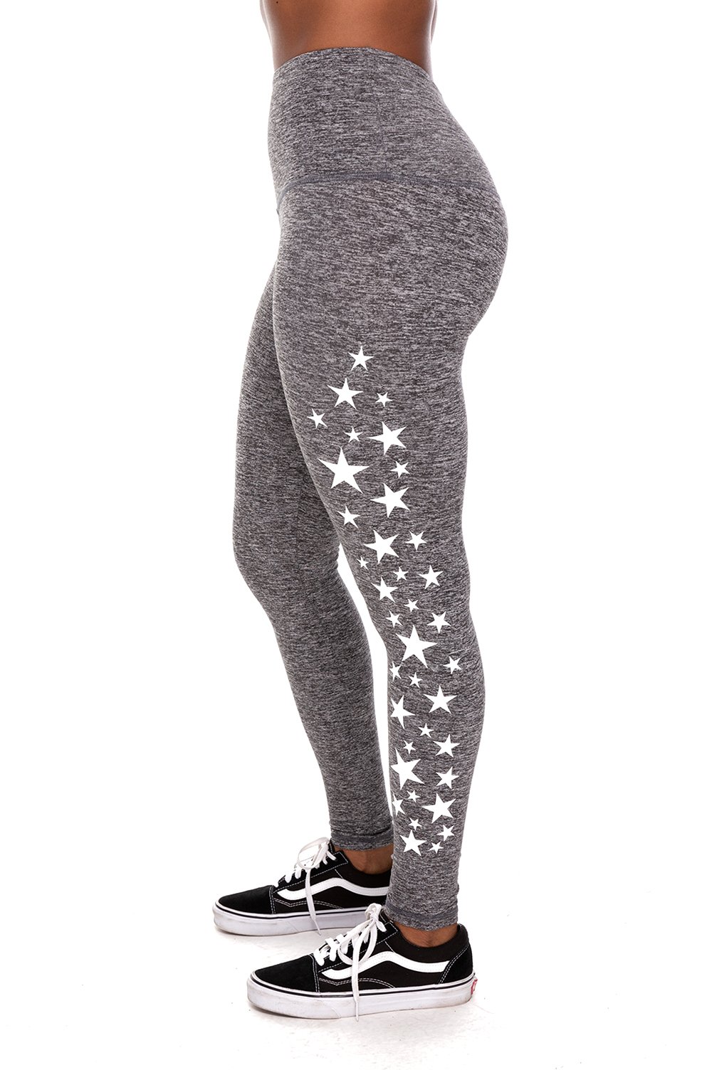 Star Cluster High Waist Ankle Legging - Charcoal/White Stars - Sweat with  Soul