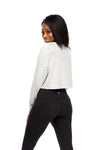 Strong Fleece Crop Long Sleeve Pullover Heather Grey