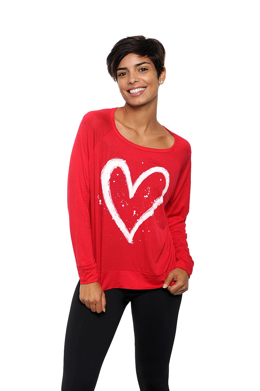 Love Big Long Sleeve Tee Red