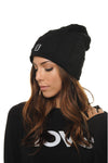 Slouchy Furry Beanie Black